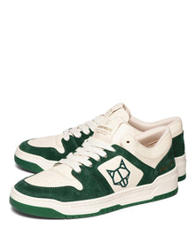 Mens | CM-01 Leather/Cow Suede Combo Sneaker | Bone/Green