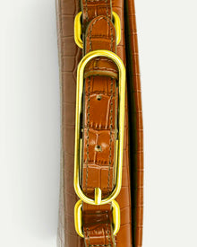 Audrey Mini Clutch | Tan Crocodile