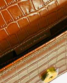 Audrey Mini Clutch | Tan Crocodile