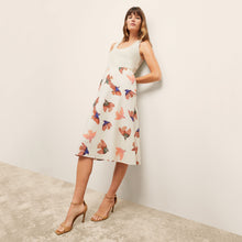 Front image of a woman standing wearing the Vicky Tank—Washable Silk in Pearl | Lead
