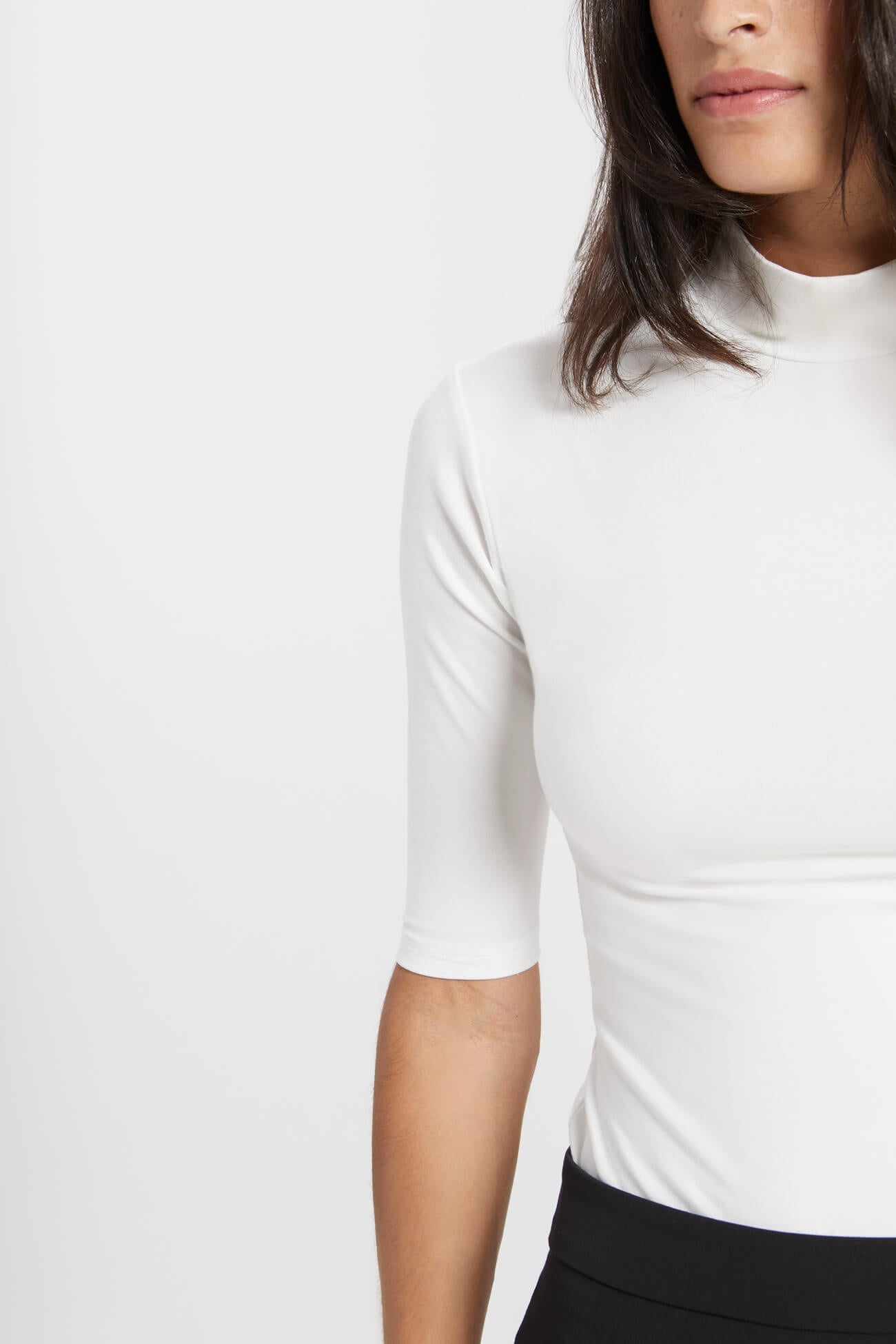 Ana Mock Neck Top | Off White