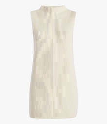 Another Tomorrow Mock Neck Sleeveless Sweater in Off White – Cashmere Women's Knitwear