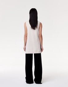 Another Tomorrow Mock Neck Sleeveless Sweater in Off White – Cashmere Women's Knitwear
