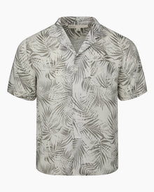 Mens | Air Linen Convertible Vacation Shirt | White/Light Olive