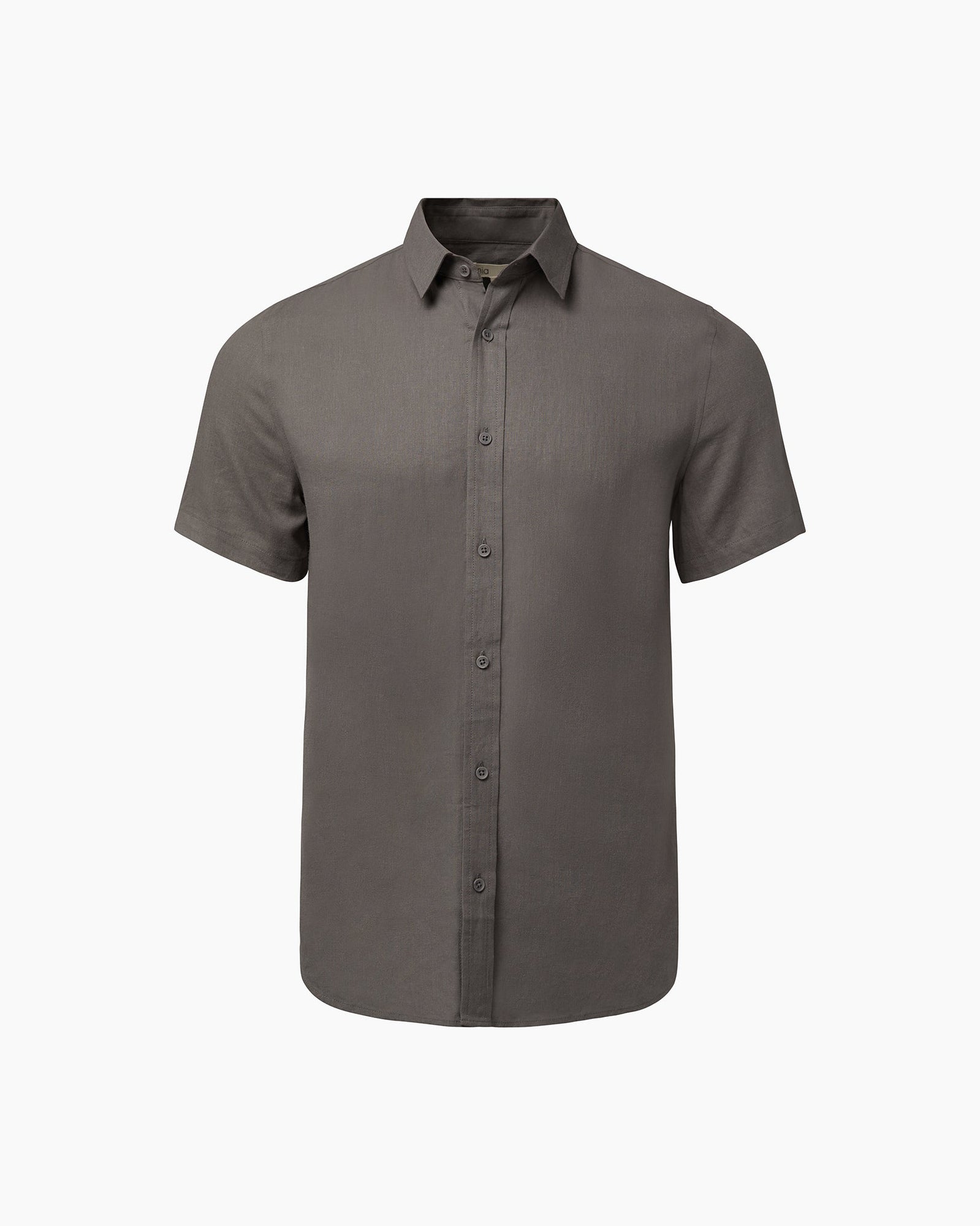 Mens | Standard Short Sleeve Linen Shirt | Charcoal Gray