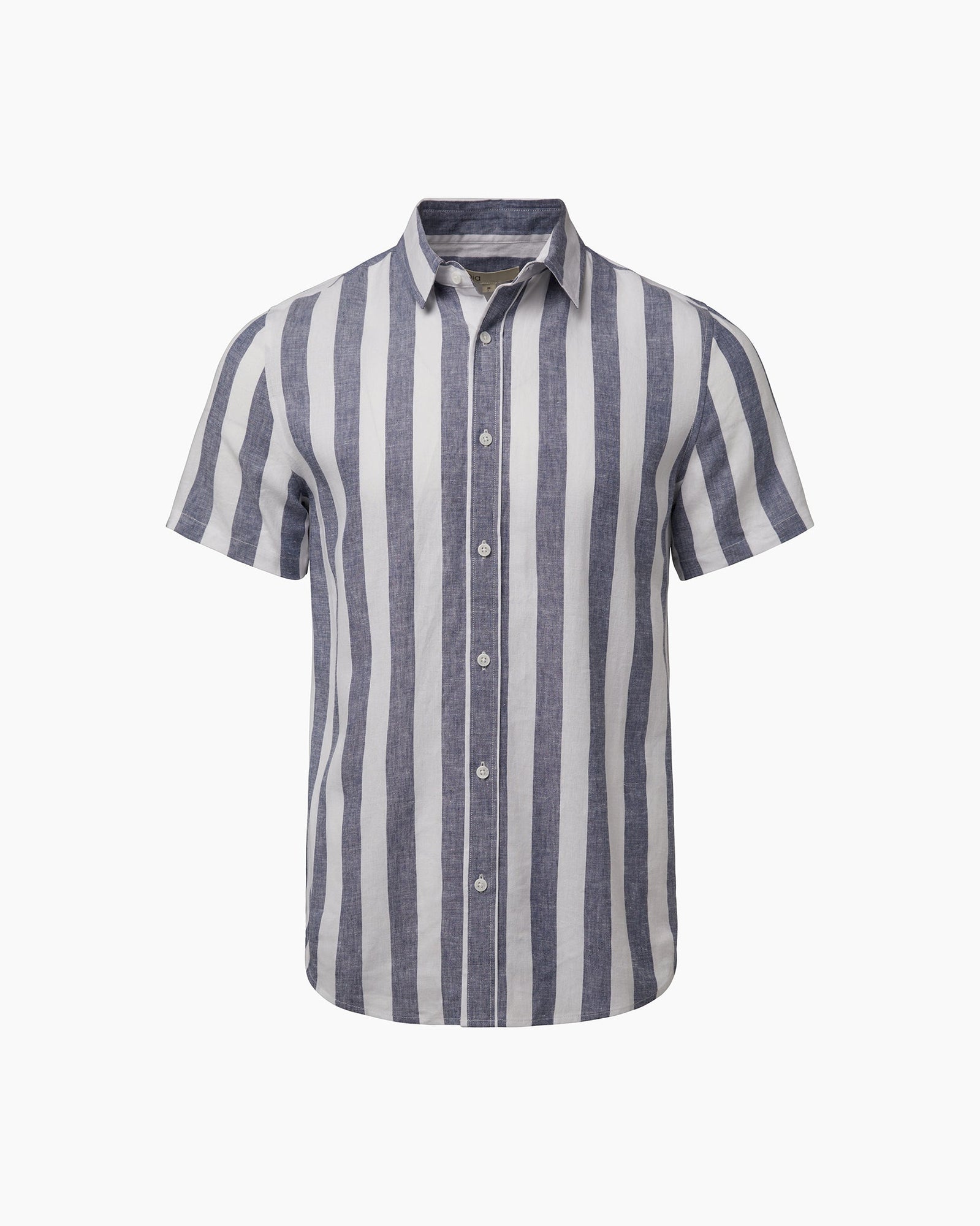 Mens | Standard Short Sleeve Linen Shirt | Vintage Indigo/White