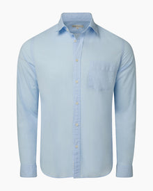 Mens | Garment Dye Cotton Voile Shirt | Light Blue
