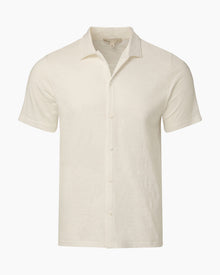 Mens | Slub Short Sleeve Button-up Shirt | White