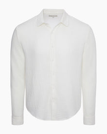 Mens | Cotton Gauze Long Sleeve Shirt | White