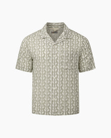 Mens | Viscose Vacation Shirt | Off White/Olive