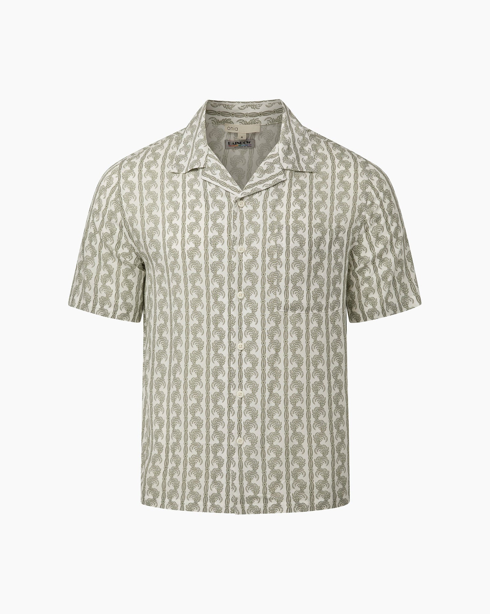 Mens | Viscose Vacation Shirt | Off White/Olive