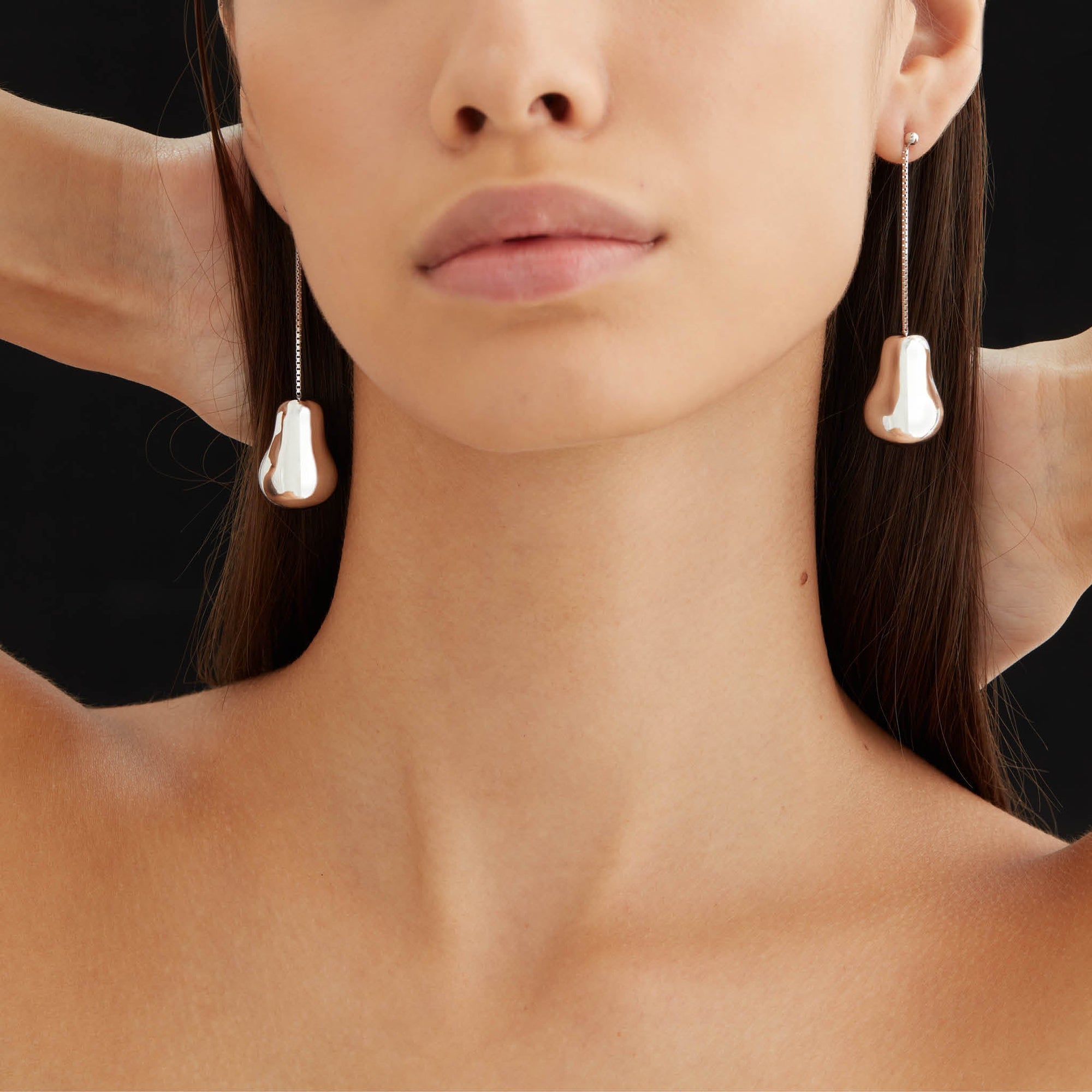 Pear Earrings | Silver