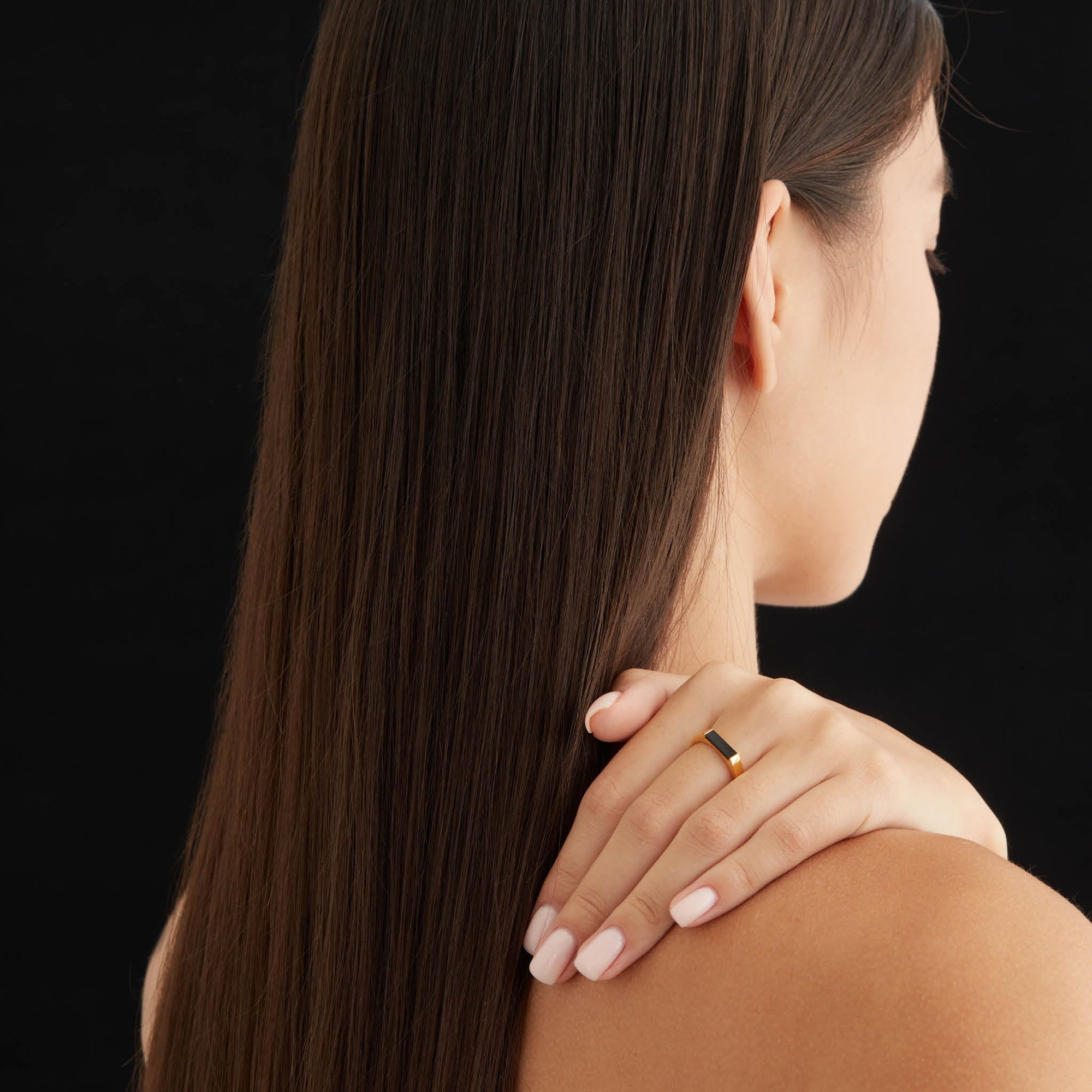 Theorem Ring | 18K Gold Plated | Jet Black