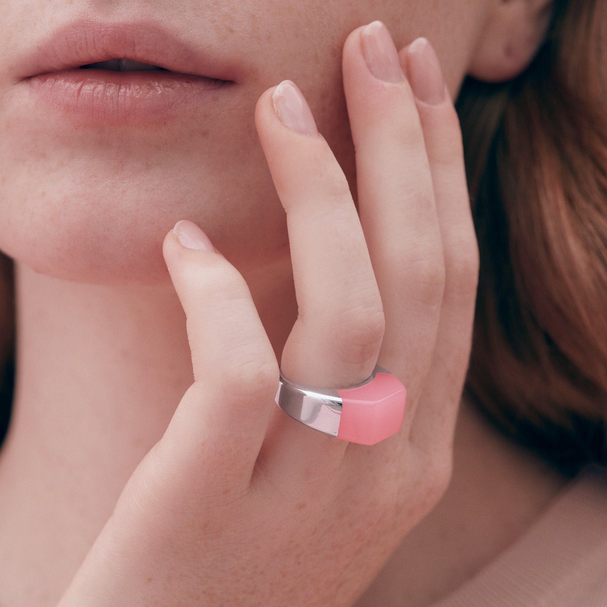 Sello Ring | Silver | Pink