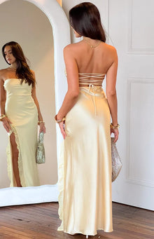 Mackenna Strapless Maxi Dress | Yellow