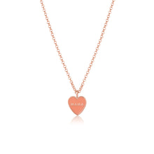 Women | Mama Enamel Heart Pendant – Melon Enamel | 14k Rose Gold