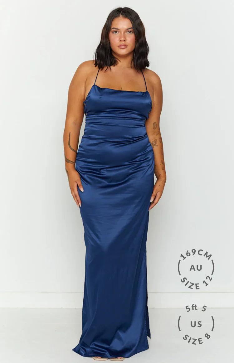 Manhattan Slip Formal Dress | Navy