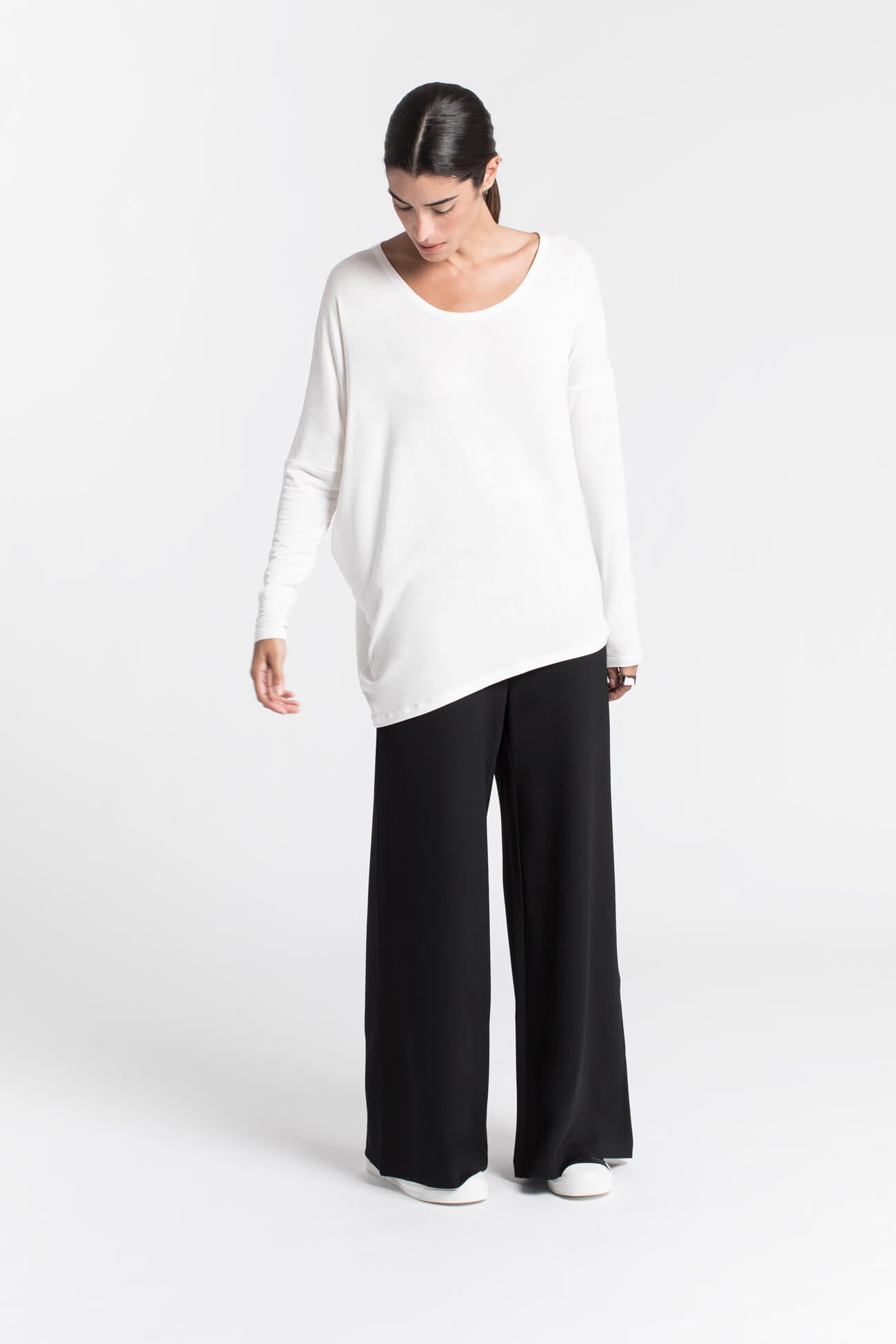 Off Shoulder Drape Tunic | Off White