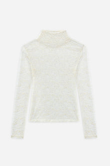 Marie Mock Neck Long Sleeve Top | Ecru