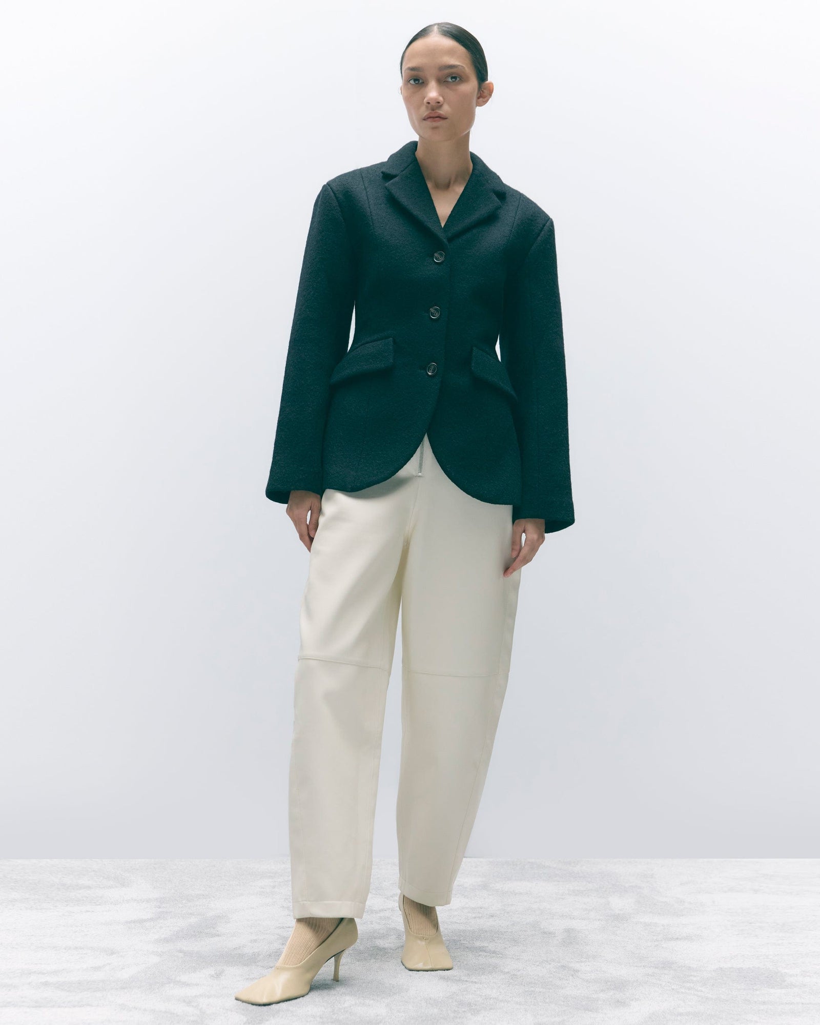 Charlotte | Rupa Vegan Leather Barrel-Leg Pant in Size Extra Small