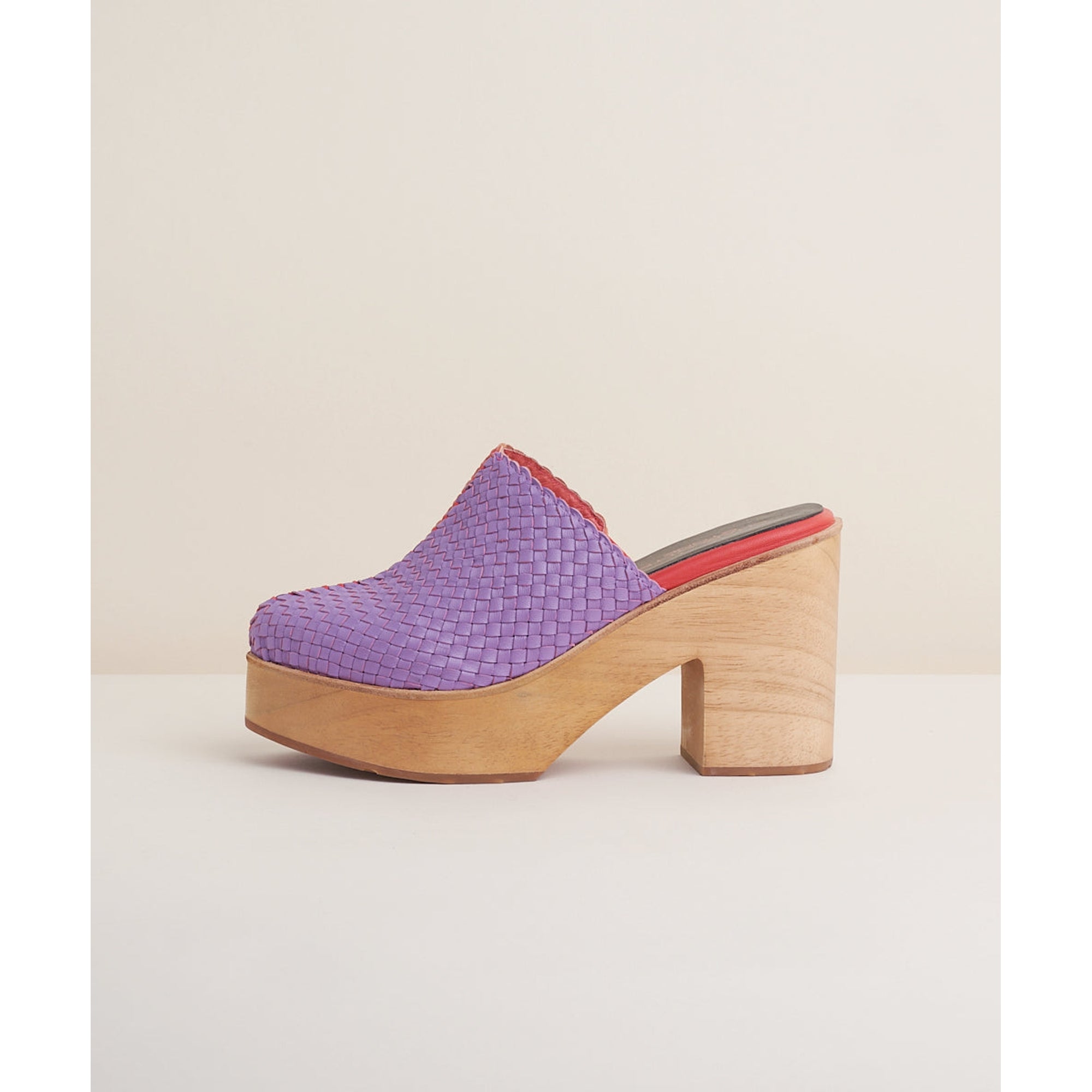 Marlo Low Heel Wooden Clog | Tropical