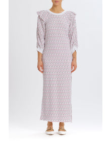 Meghan Ruffle Sweatshirt Dress | White