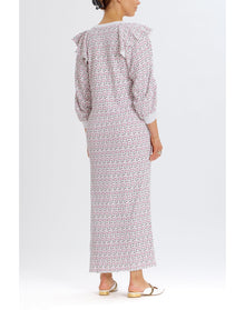 Meghan Ruffle Sweatshirt Dress | White