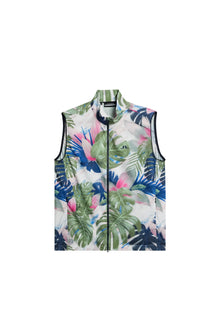 Men | Ash Light Packable Vest Print | Calypso Oil Green