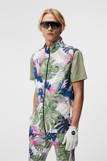 Men | Ash Light Packable Vest Print | Calypso Oil Green