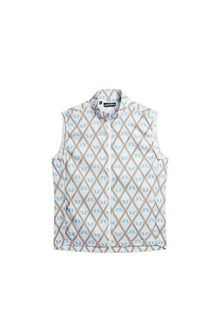 Men | Ash Light Packable Vest Print | Little Boy Blue Diamond