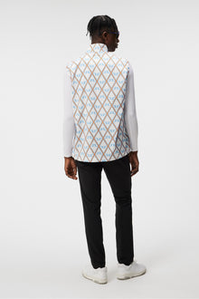 Men | Ash Light Packable Vest Print | Little Boy Blue Diamond