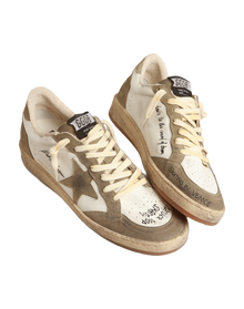 Men | Ball Star with Dove-Gray Suede Star & Heel Tab | White x Taupe x Black