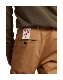 Men | Beige Cotton Chino Pants | Beige