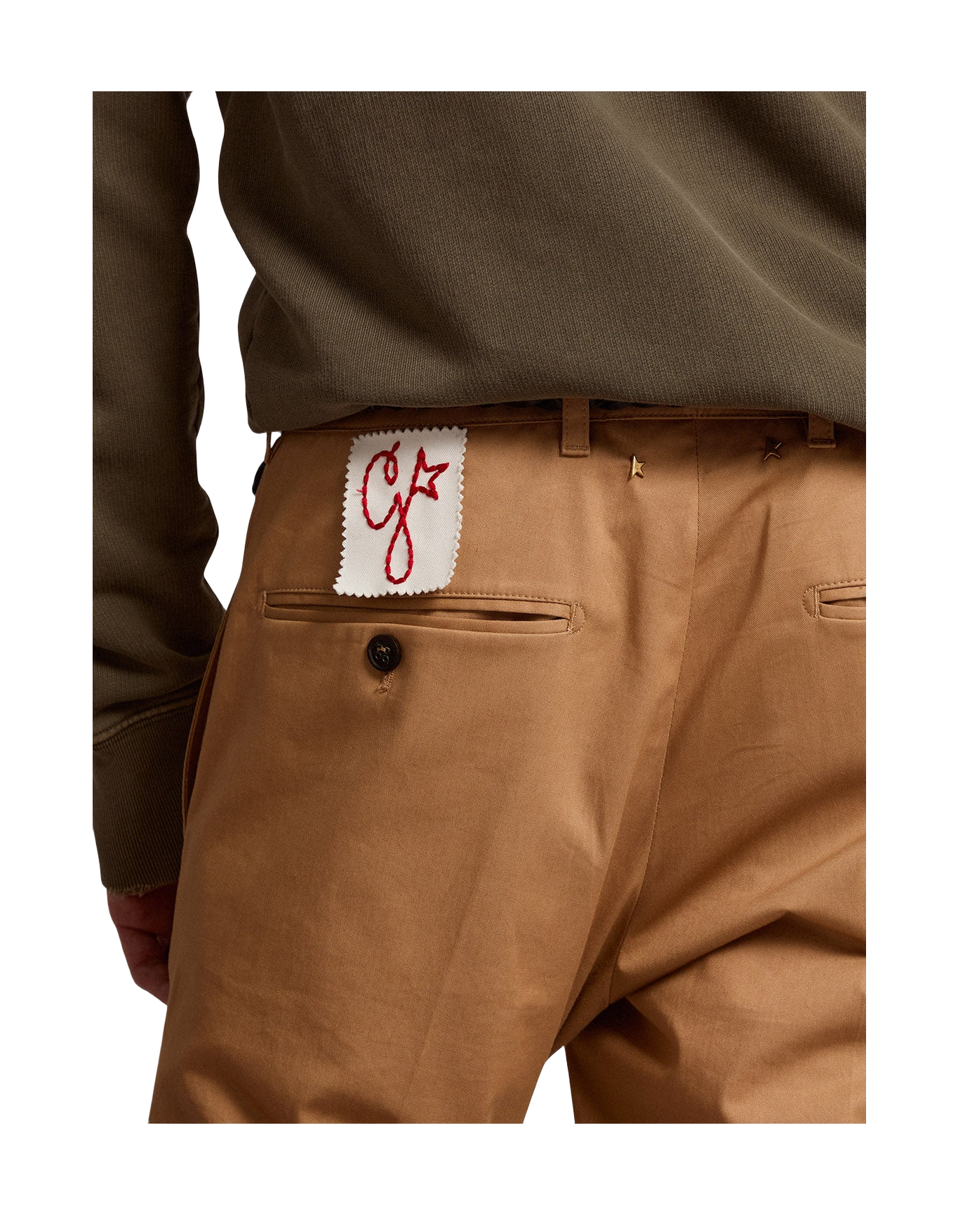 Men | Beige Cotton Chino Pants | Beige
