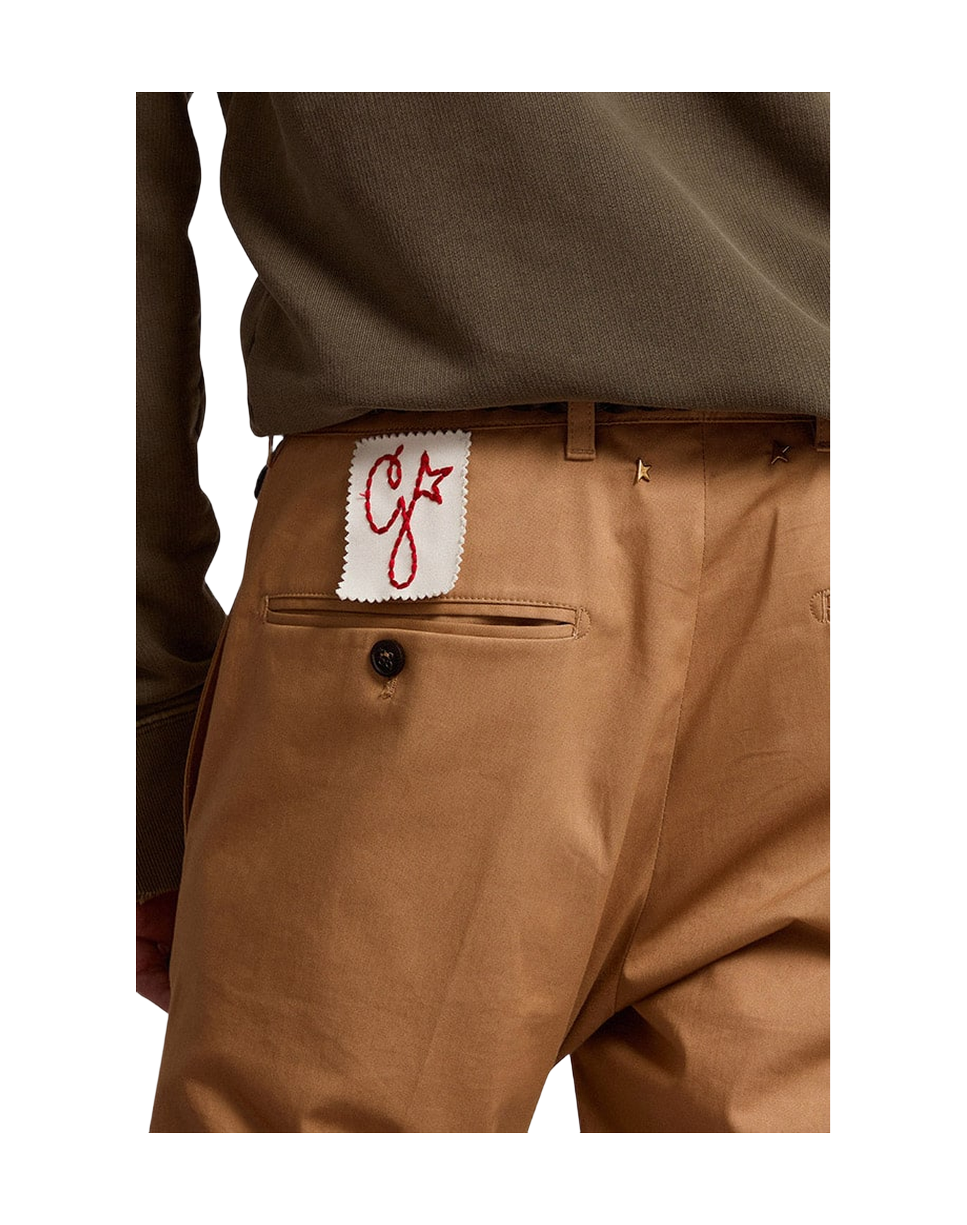 Men | Beige Cotton Chino Pants | Beige