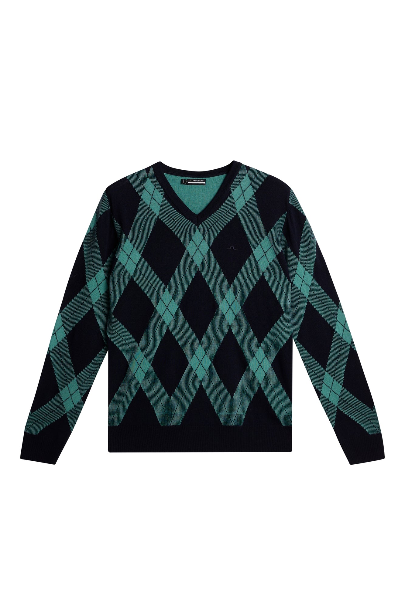 Men | Biy V Neck Knit | Glenmuir Tartan Teal L