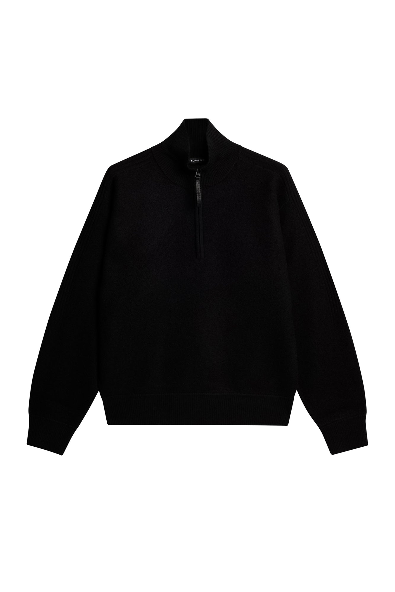 Men | Bon Boiled Wool Quarter Zip | Black
