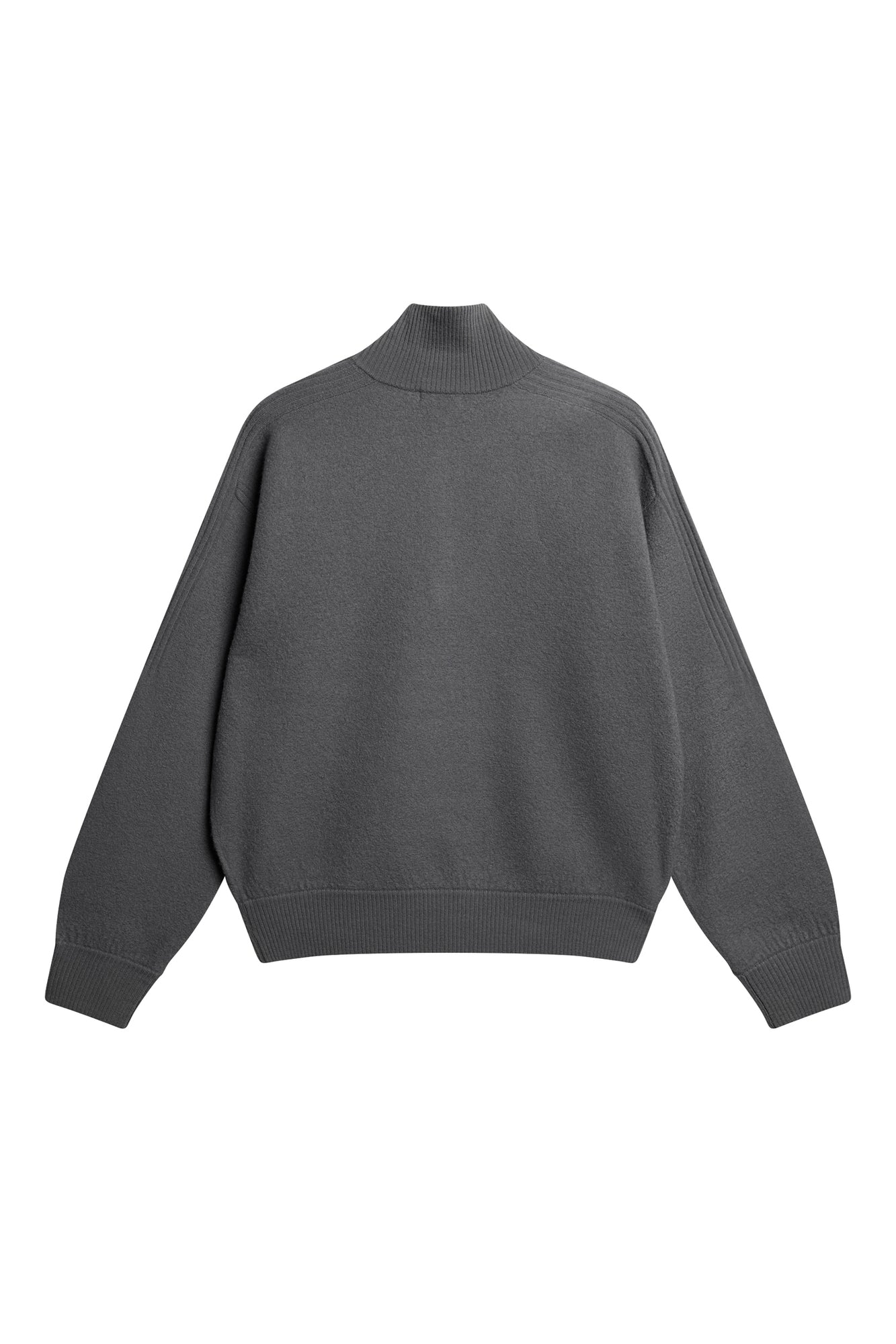 Men | Bon Boiled Wool Quarter Zip | Lava Smoke