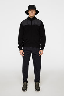 Men | Bridge Knitted Hybrid Sweater | Black (V1)