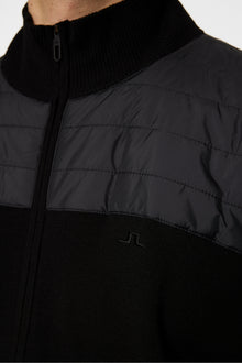 Men | Bridge Knitted Hybrid Sweater | Black (V1)