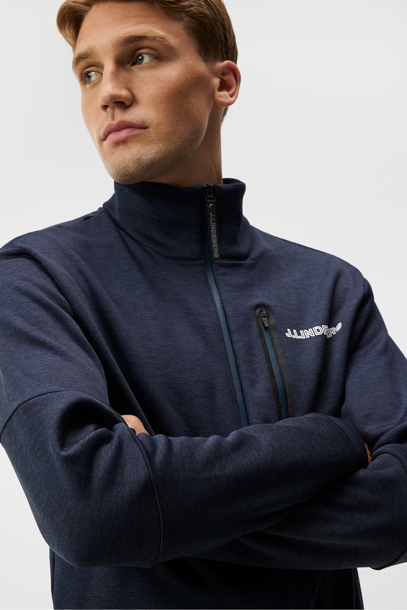 Men | Brush Full Zip Midlayer | Navy Melange