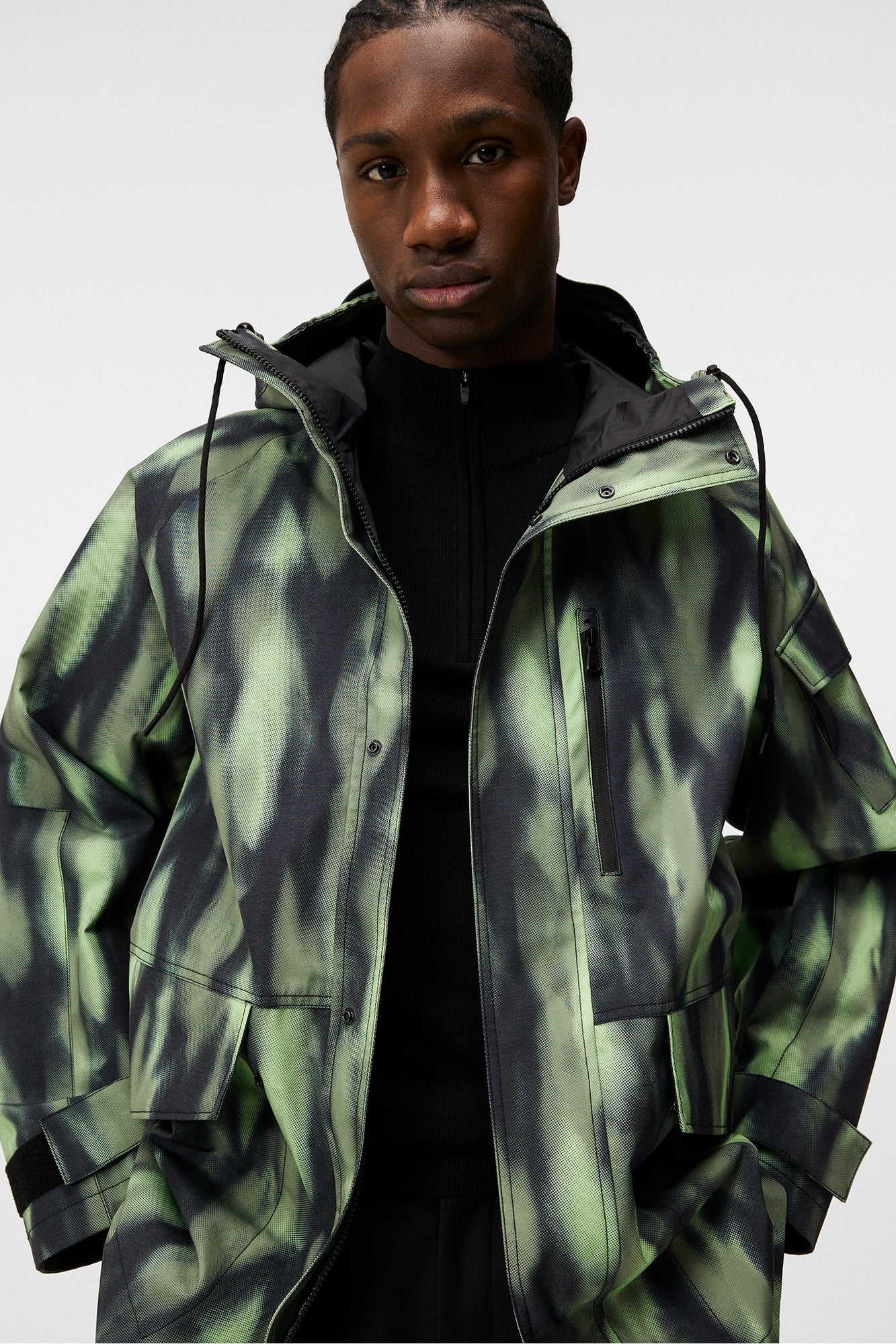 Men | Cadian Printed Jacket | Oil Green