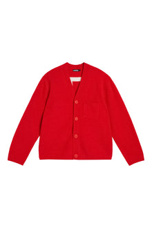 Men | Clarke Knitted Cardigan | Fiery Red