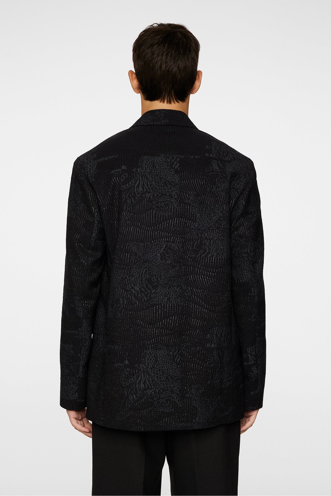 Men | David U Jacquard Blazer | Black
