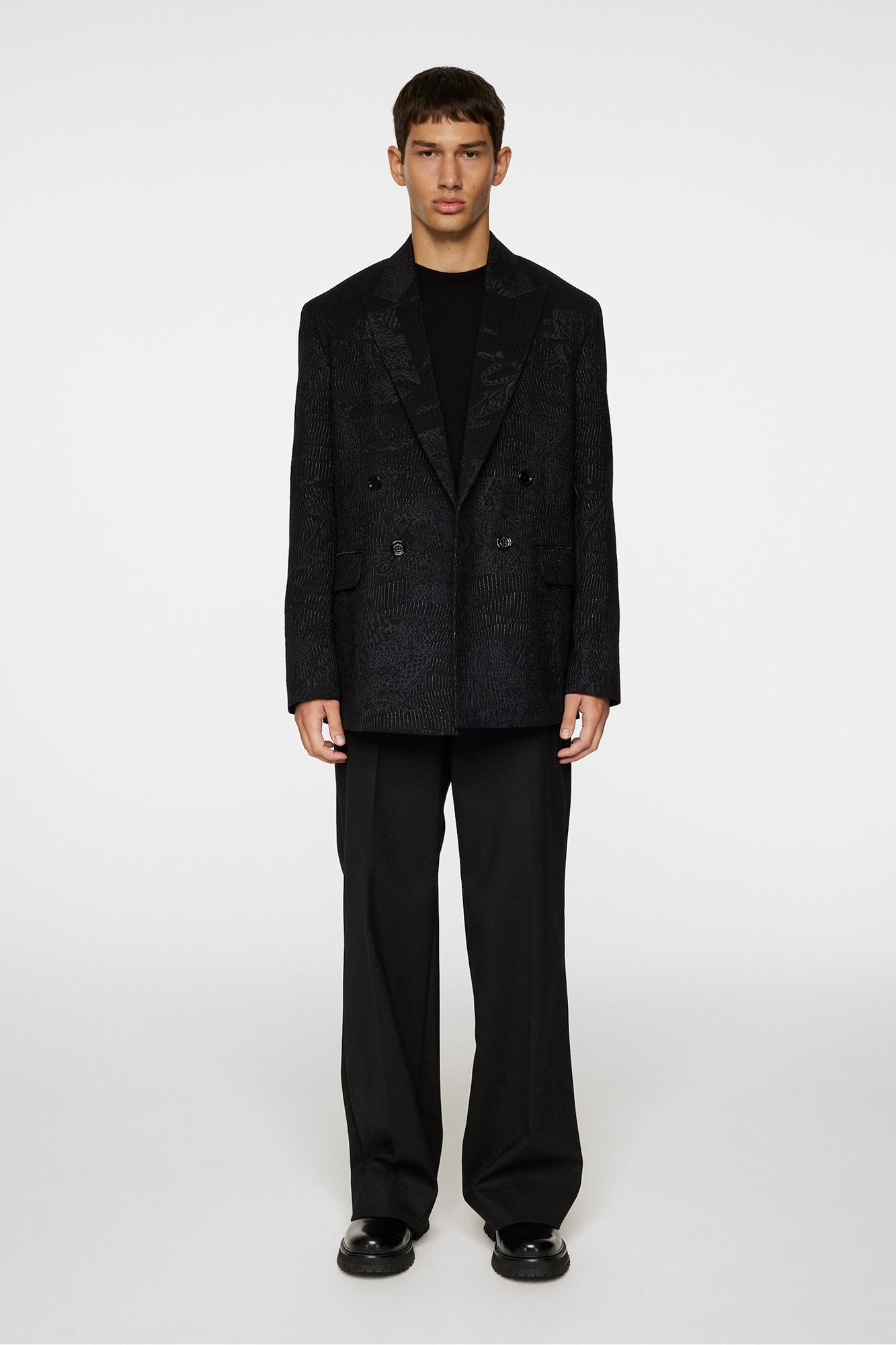 Men | David U Jacquard Blazer | Black