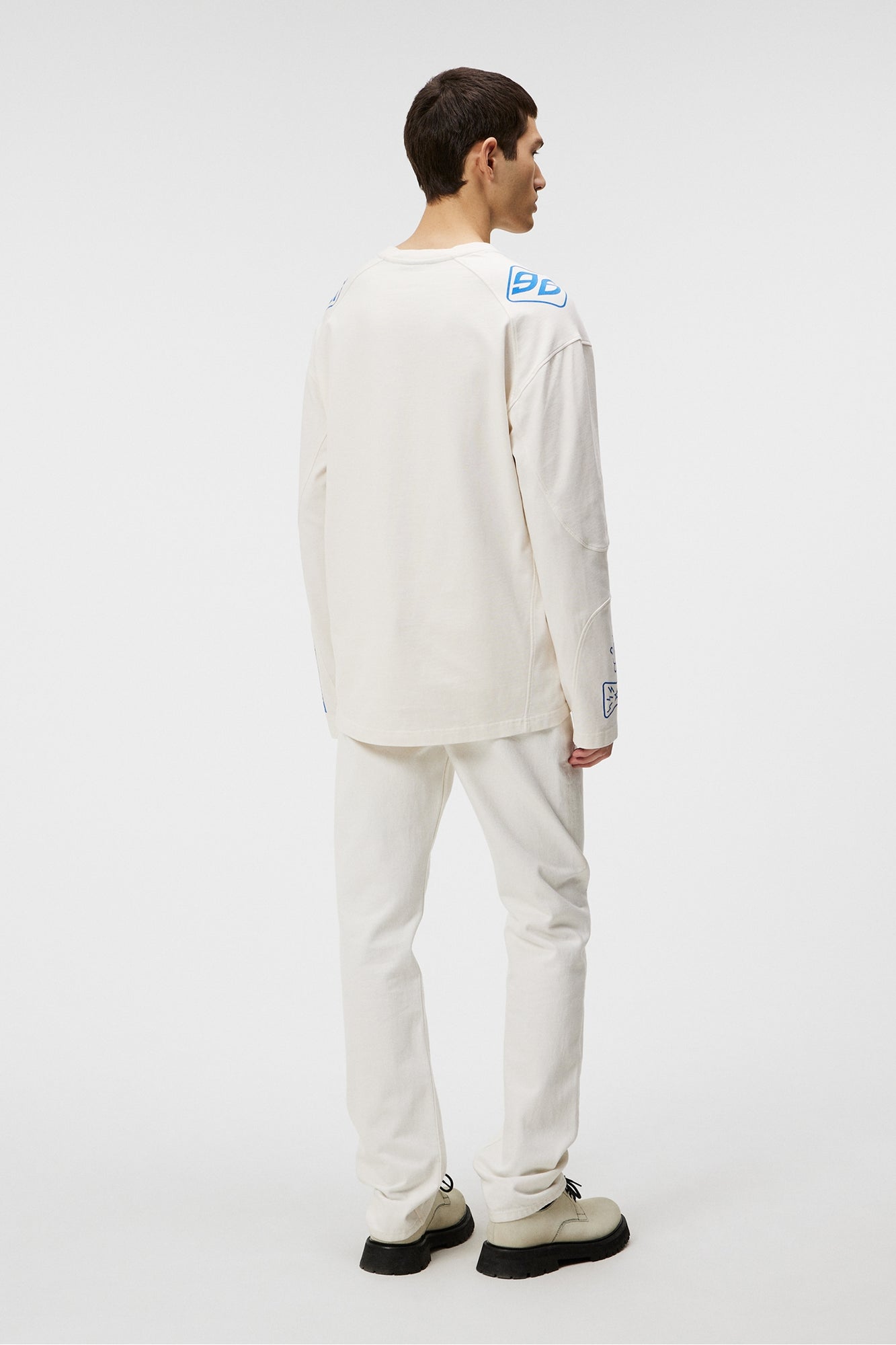 Men | Derk Longsleeve Moto Tee | Cloud White