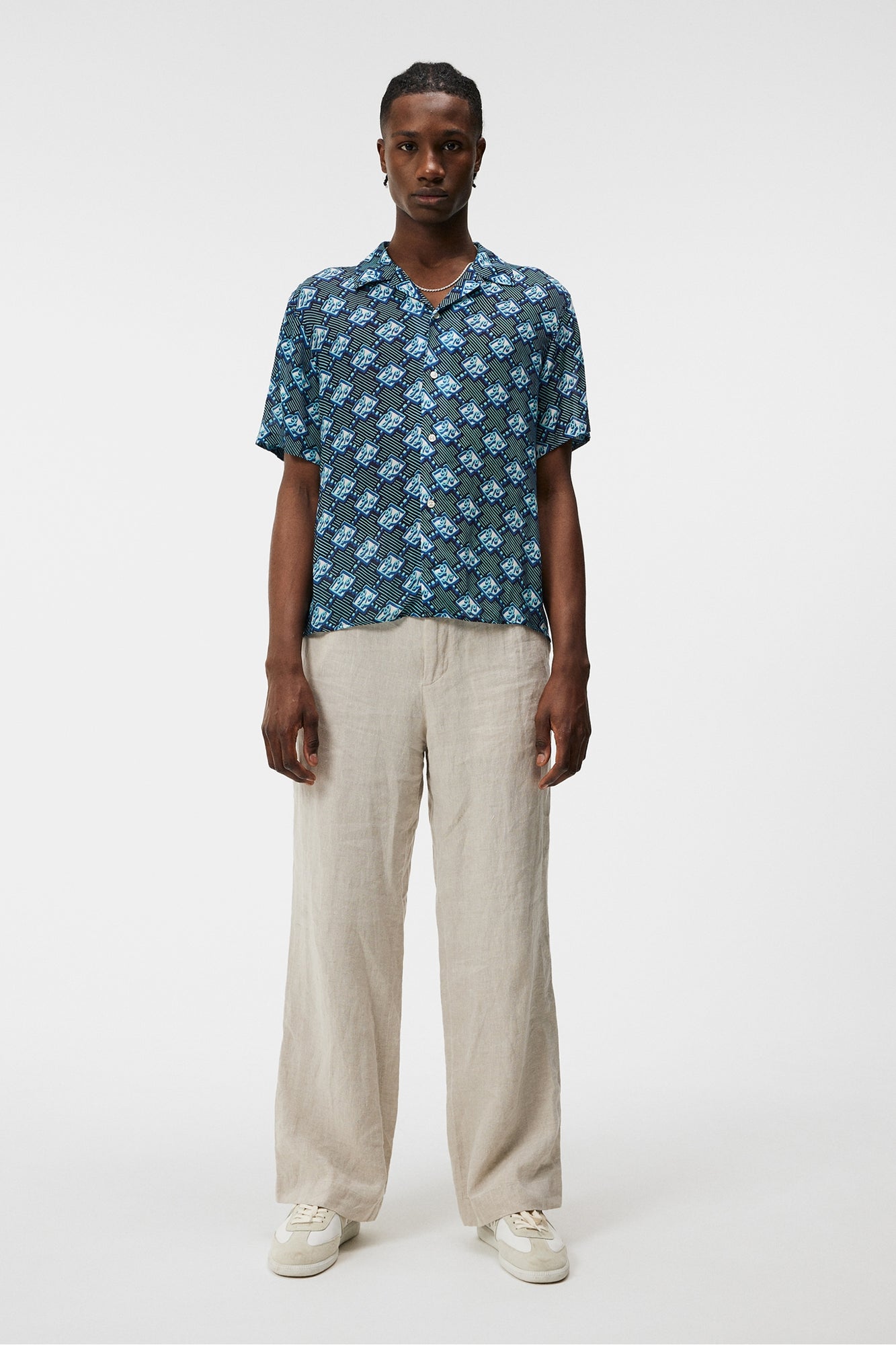 Men | Donso Diamond Boxy Shirt | JL Navy