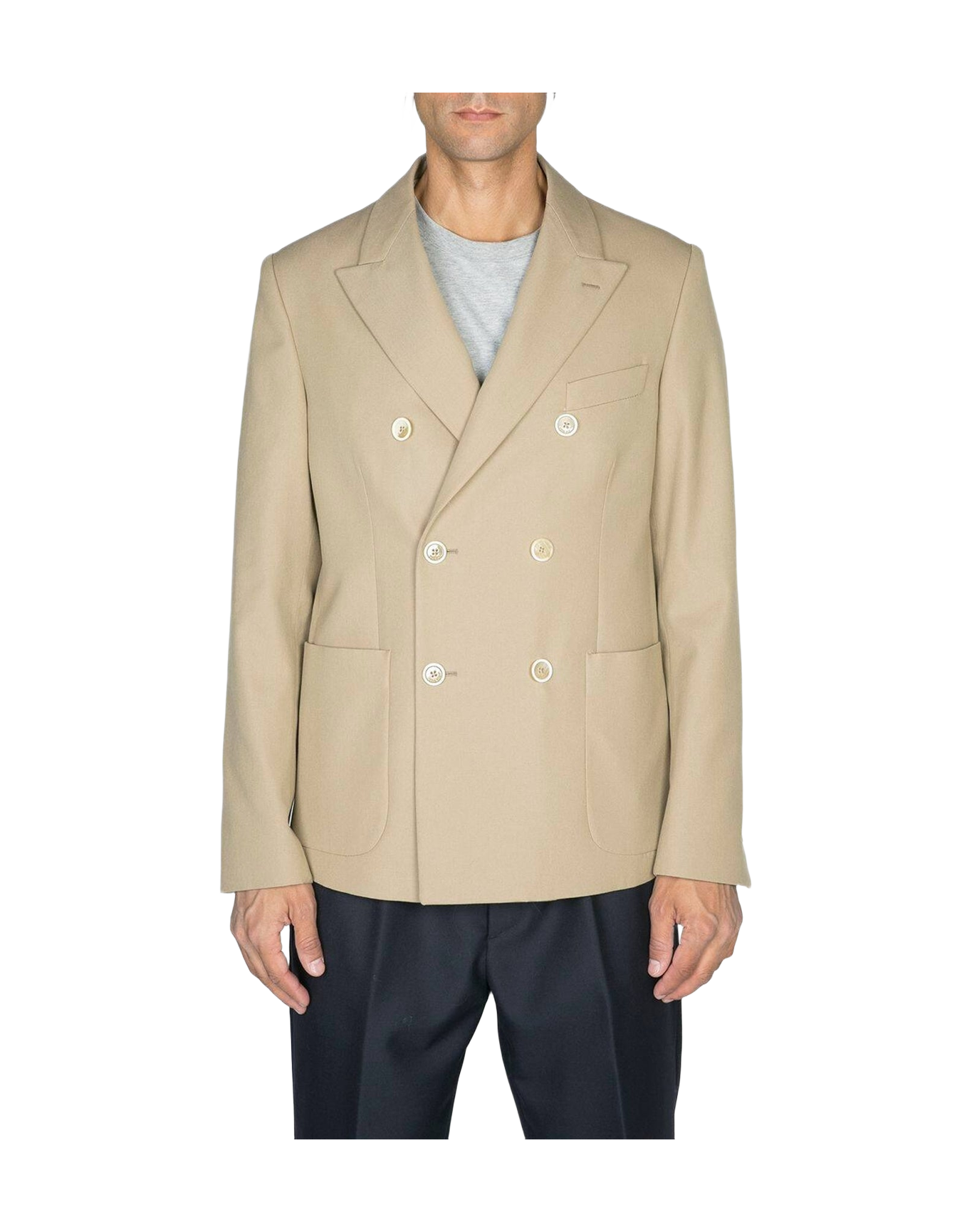 Men | Double Breasted Almond Blazer