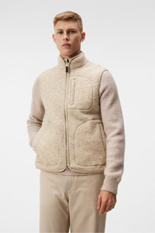 Men | Duncan Wool Fleece Vest | Oyster Gray