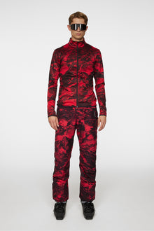 Men | Eddie Print Mid Layer | Mountain Glitch Red